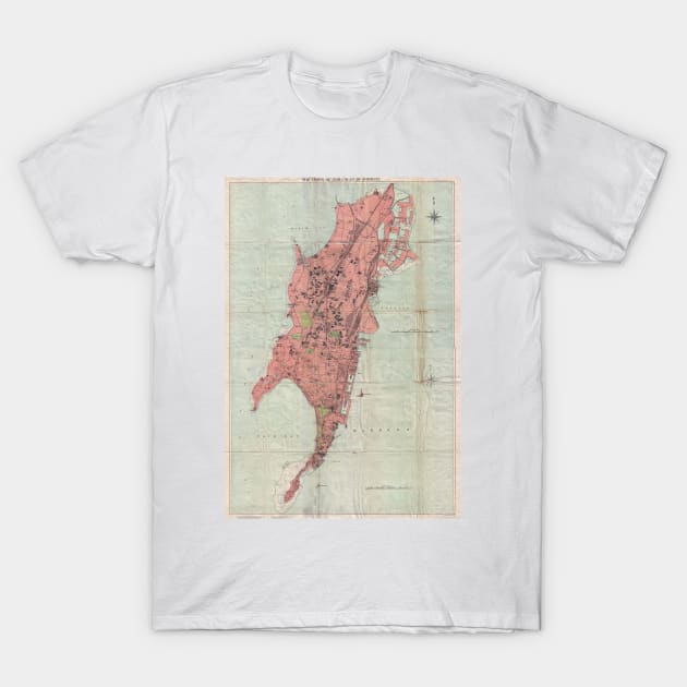 Vintage Map of Bombay India (1895) T-Shirt by Bravuramedia